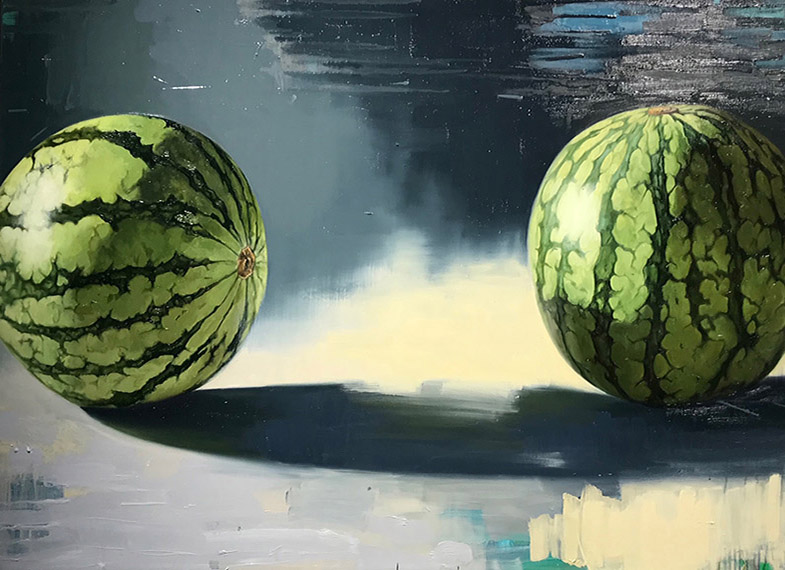 Stephen P. Curry watermelon painting