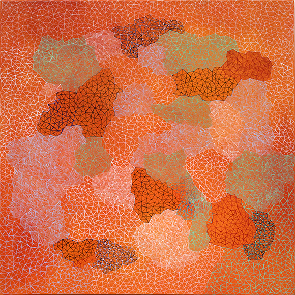 Los Angeles Artist Astrid Preston Painting Orange Light